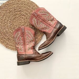 Twisted X Pink and Brown Kids Boots
